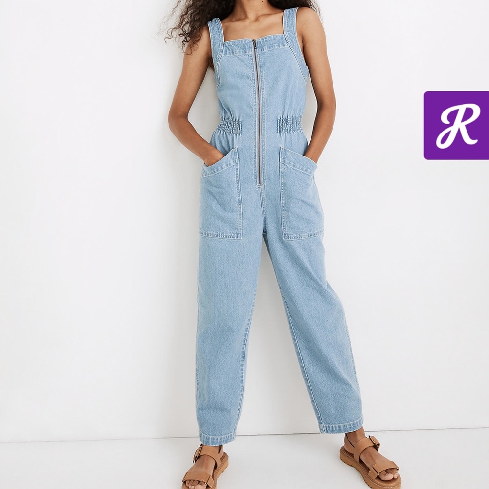 Madewell Denim Zip Overalls Jumpsuit